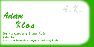 adam klos business card
